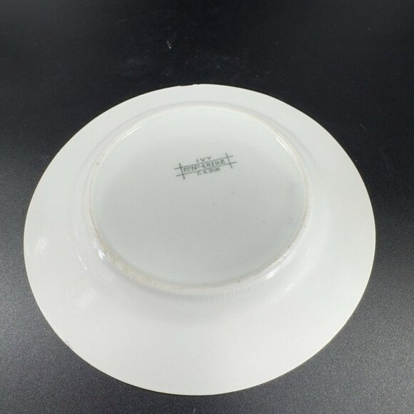 Antique R And Son Fine Porcelain Dish Plate Set 2 Dishes Plates Round IVY VTG - Picture 8 of 11